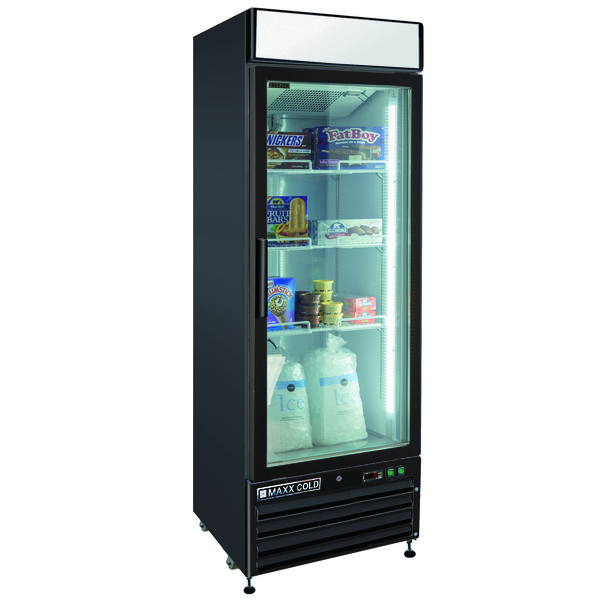 Maxx Cold Freezer 23 cu.ft., Single Door, Commercial Merchandiser, Black/Glass MXM1-23FB